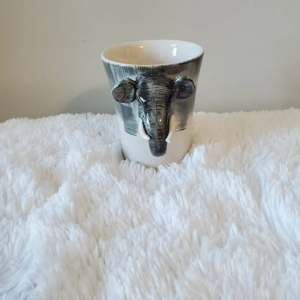 Pier 1 Ceramic Elephant Coffee Tea Mug